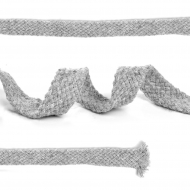 Шнурки плоские 12мм классическое плетение х/б дл.150см цв.028 св.серый (10 комп)