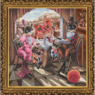 Набор для вышивания мулине НОВА СЛОБОДА арт.СР1155 Семейный завтрак 36х36 см