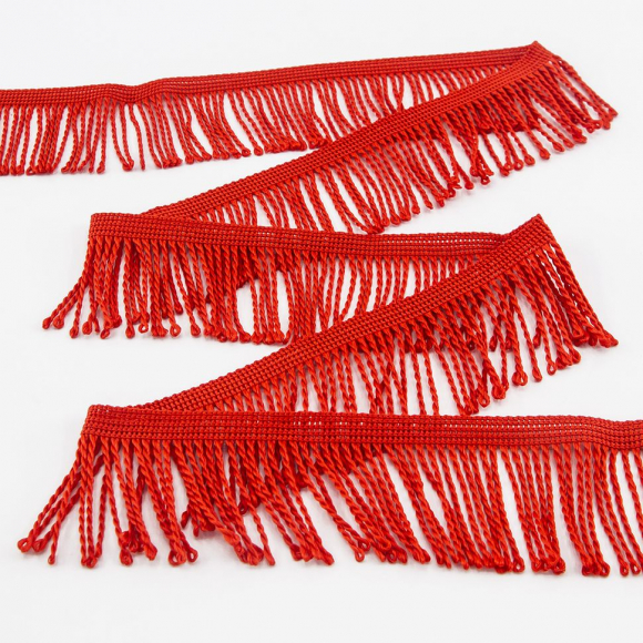62163_Бахрома витая, 60 мм, цвет красный