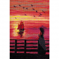 Набор для вышивания мулине НИТЕКС арт.0272 Алые паруса 20х30 см