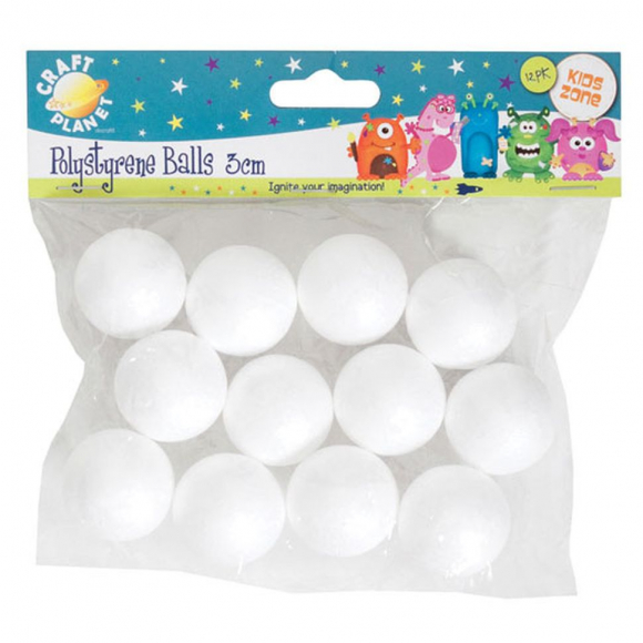 66576_Набор форм из пенопласта "Шар", диаметр 3 см (12 шт)