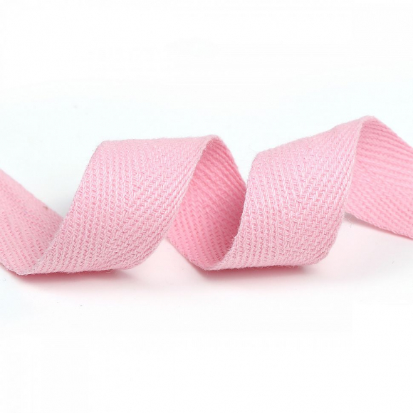 Тесьма киперная 20 мм хлопок 2,5г/см арт.TBY.CT20134 цв.F134 св.розовый уп.50м