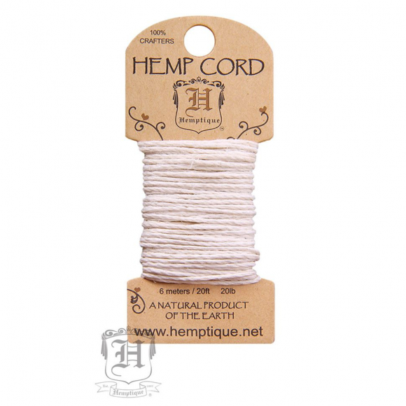 110981_Шнур HEMPTIQUE на мини-блистере #20 - 1 мм, 6 м