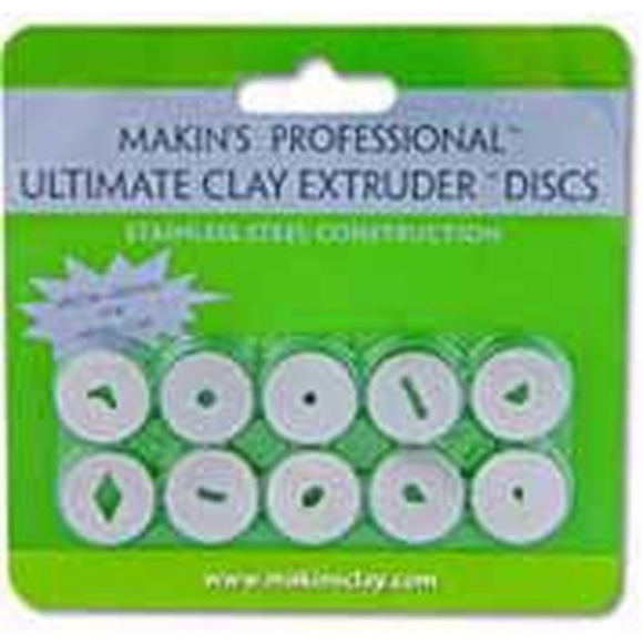 Makins Диски к экструдеру для металлической полимерной глины 10 насадок арт. 35100 Makins Диски к экструдеру для металлической полимерной глины 10 насадок арт. 35100