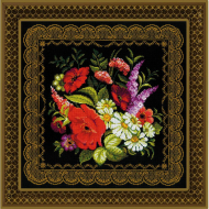Набор для вышивания РИОЛИС арт.1642 Подушка/панно Жостовская роспись 40х40 см