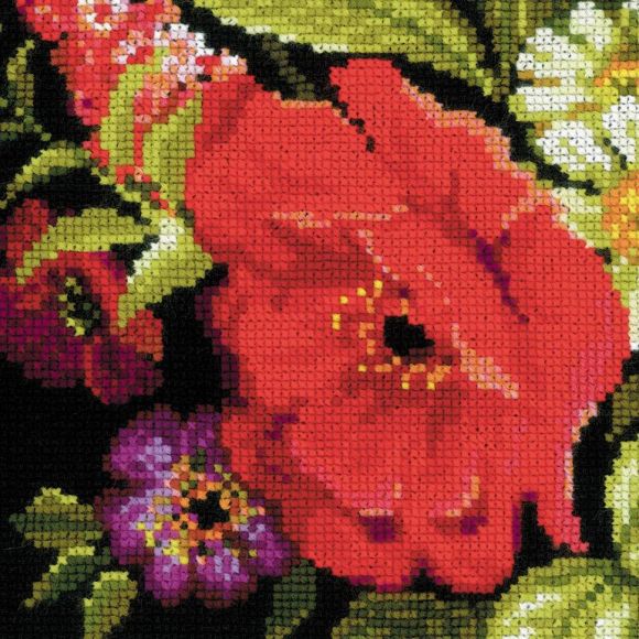 Набор для вышивания РИОЛИС арт.1642 Подушка/панно Жостовская роспись 40х40 см