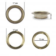Люверсы сталь TBY.2092 №26 (? 12мм, h 4,5мм) цв. никель черный уп. 250шт