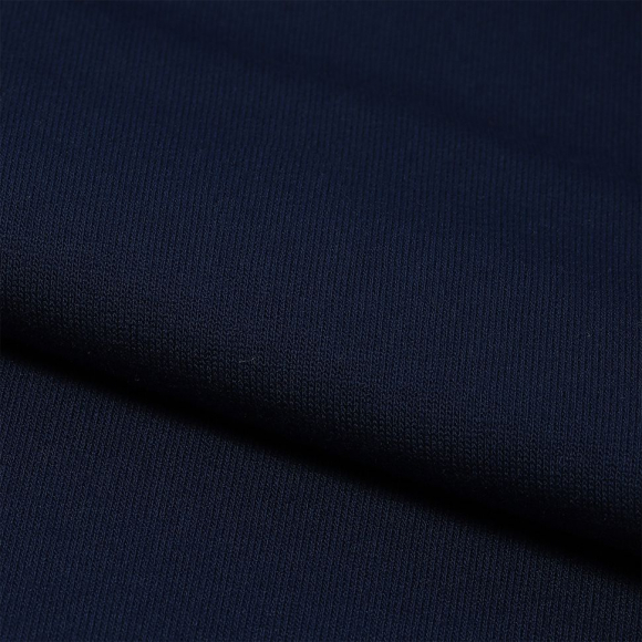 Ткань трикотаж Футер 2х нитка петля 100%пэ 220г 165см S058 т.синий рул.35м