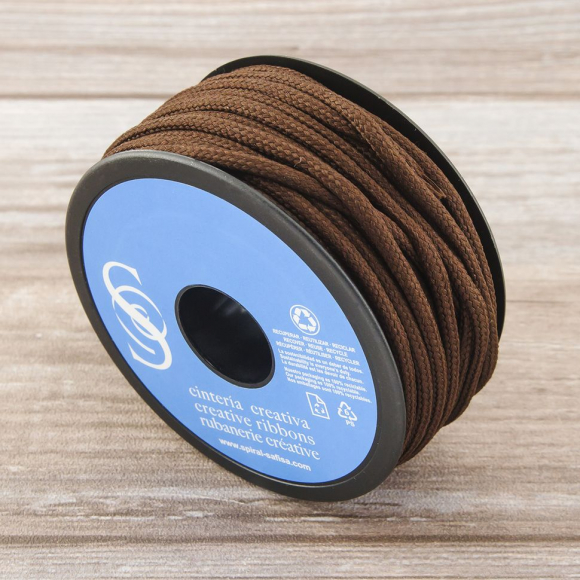 Шнур плетеный SPIRAL ( SAFISA), 4 мм, 25 м, цвет коричневый темный Шнур плетеный SPIRAL ( SAFISA), 4 мм, 25 м, цвет коричневый темный