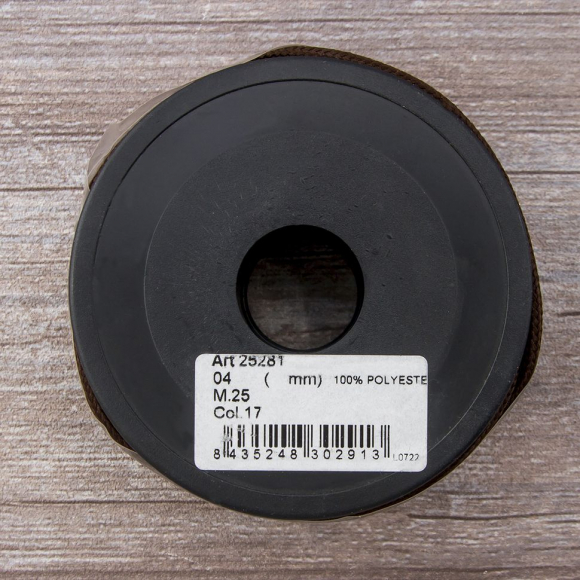 Шнур плетеный SPIRAL ( SAFISA), 4 мм, 25 м, цвет коричневый темный Шнур плетеный SPIRAL ( SAFISA), 4 мм, 25 м, цвет коричневый темный