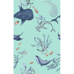 Ткань для пэчворка PEPPY Морские Глубины 135 г/м? 100% хлопок цв.МГ- 09 бирюзовый уп.50х50 см