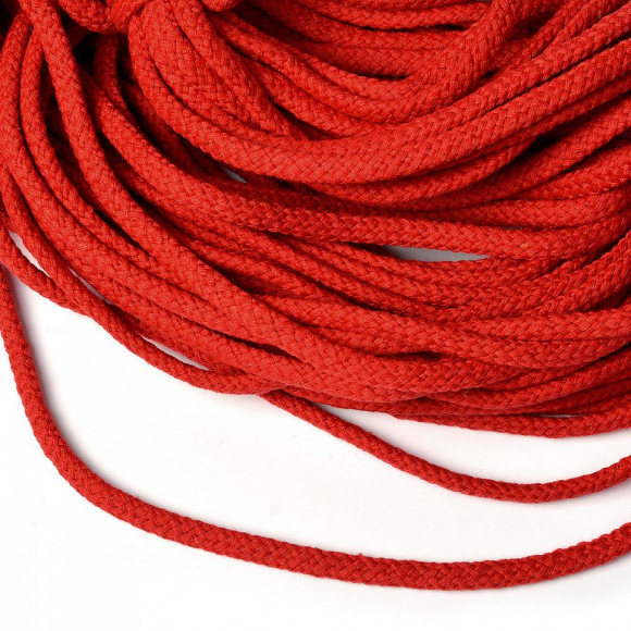 Шнур круглый х/б 08мм с наполнителем ШП-8 цв. 013 красный уп.100 м