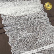 Кружево-стрейч KRUZHEVO арт.TBY.3517 шир.215мм цв.004 белый уп.18м