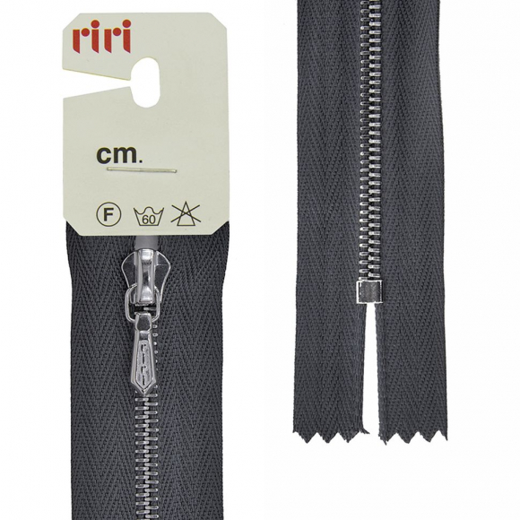 137504_Молния металл, Ni, слайдер Tropf, 4 мм, неразъёмная карманная, 18 см, цвет 2109, темно-серый