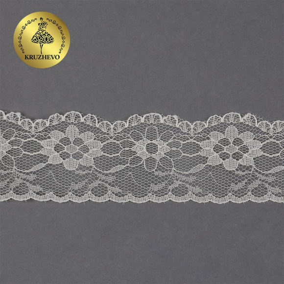 Кружево-трикотаж KRUZHEVO арт.TBY 1664 шир.40мм цв.02 молочный, уп.27,4м