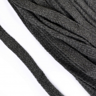 Шнур плоский х/б 12мм турецкое плетение цв.031 антрацит уп.25 м