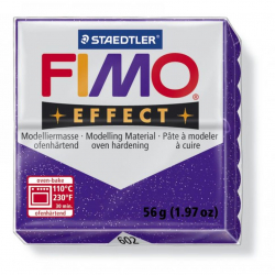 FIMO Effect полимерная глина, запекаемая в печке, уп. 56г цв.фиолетовый с блестками, арт.8020-602