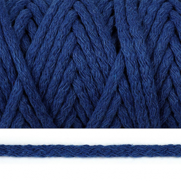 Шнур круглый х/б 08мм с наполнителем цв.2053К синий уп.50м