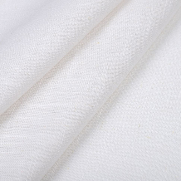 Ткань льняная 190 г/м? лен 40%, вискоза 60% шир.140 см арт.TBY.Li.1002.21 цв.21 белый уп.1м