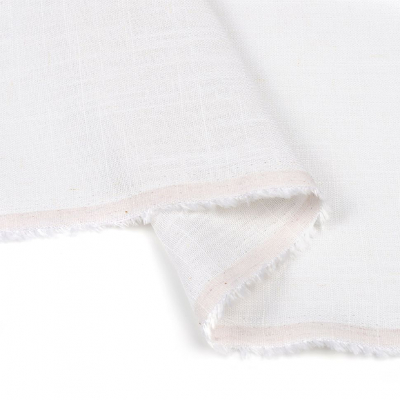 Ткань льняная 190 г/м? лен 40%, вискоза 60% шир.140 см арт.TBY.Li.1002.21 цв.21 белый уп.1м