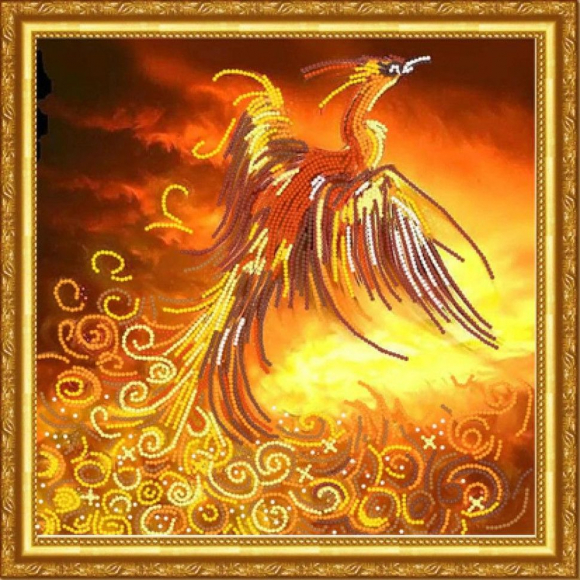 Рисунок на ткани (Бисер) КОНЁК арт. 8464 Феникс 25х25 см