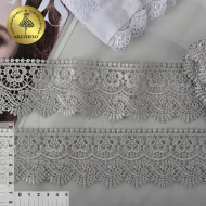 Кружево гипюр KRUZHEVO арт.TR 8GB014 шир.65мм цв.13 св.серый уп.9м
