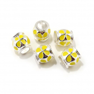 Бусины металлические с эмалью арт.PN-F152 10х10мм, in ? 5мм