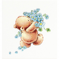 Набор для вышивания LUCA-S арт. B1052 Мишка с незабудками 13,5х15,5 см Набор для вышивания LUCA-S арт. B1052 Мишка с незабудками 13,5х15,5 см