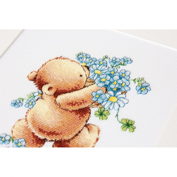 Набор для вышивания LUCA-S арт. B1052 Мишка с незабудками 13,5х15,5 см