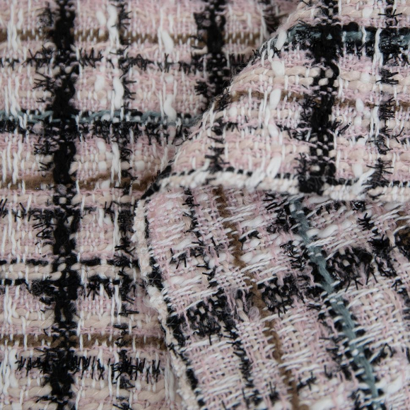 Ткань Твид Шанель 500 г кв.м 100% полиэстер шир.148 см арт.Р.35324.02 цв.02 розовый уп.25м Ткань Твид Шанель 500 г кв.м 100% полиэстер шир.148 см арт.Р.35324.02 цв.02 розовый уп.25м