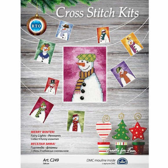 Набор для вышивания РТО арт.C249 Веселая зима 7х9 см