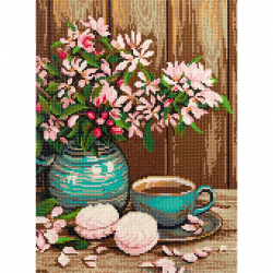 Кристальная мозаика на подрамнике ФРЕЯ арт.ALPD-053 Чай с зефиром 30х40 см