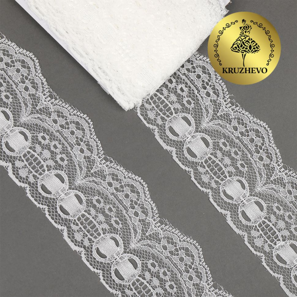 Кружево-трикотаж KRUZHEVO арт.TBY 1673 шир.50мм цв.02 молочный уп.9,14м