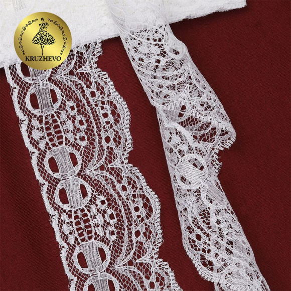 Кружево-трикотаж KRUZHEVO арт.TBY 1673 шир.50мм цв.02 молочный уп.9,14м