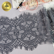 Кружево реснички KRUZHEVO арт.TBY 90003 шир.160мм цв.312 т.серый уп.30м (по 3м)