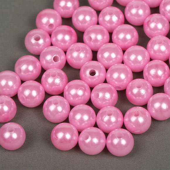 Бусины MAGIC 4 HOBBY круглые перламутр 12мм цв.015 розовый уп.50г (53шт)