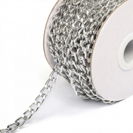 Цепочка 10х7х2мм, TBY-1944-4 металл цв.никель рул.10м