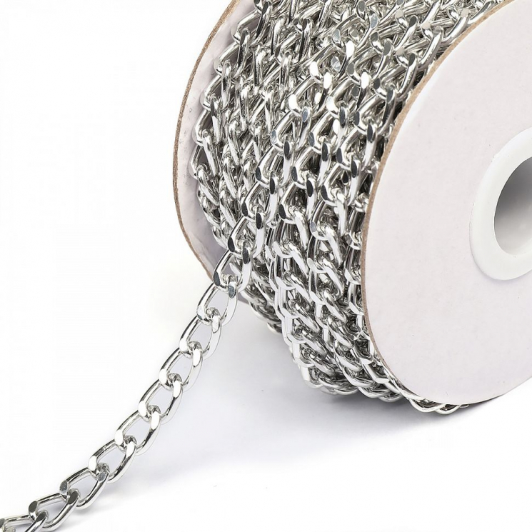 Цепочка 10х7х2мм, TBY-1944-4 металл цв.никель рул.10м