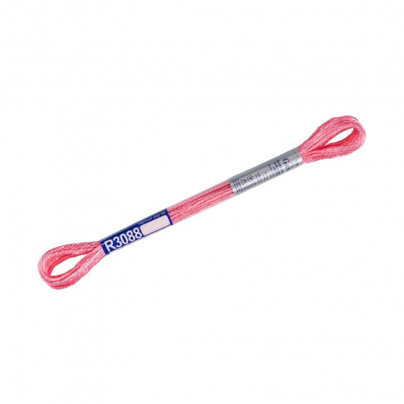 Нитки для вышивания Gamma мулине 100% вискоза 12 x 8 м цв.R3088 розовый