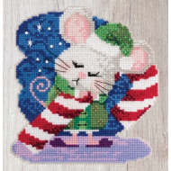 Набор для вышивания MILL HILL Мышка с конфеткой 12х12 см