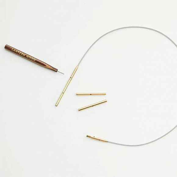 350623 Knit Pro Адаптер для тросика Lantern Moon, длина 35мм, латунь, 2шт