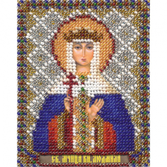 Набор для вышивания PANNA арт. CM-1365 Икона св. мученицы княгини Людмилы 8,5х11 см