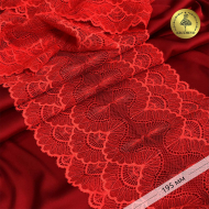 Кружево-стрейч KRUZHEVO арт.TBY.8034 шир.195мм цв.SD163 красный уп.3м