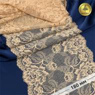 Кружево-стрейч KRUZHEVO арт.TBY.L838 шир.180мм цв.S180 бежевый уп.25м