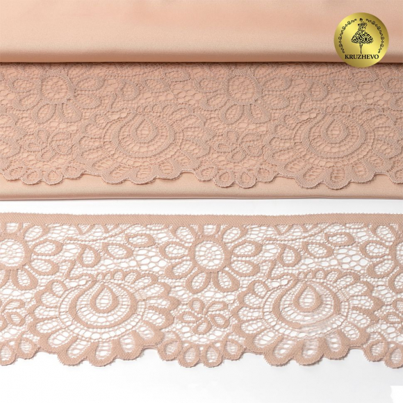 Кружево-стрейч KRUZHEVO арт.TBY.YSTL00839/N шир.90мм цв.168 серебристый пион уп.25м