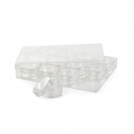 Контейнер с баночками круглые,арт.TBY 1912-К, акрил,цв.прозрачный уп. 12 шт по 5г.