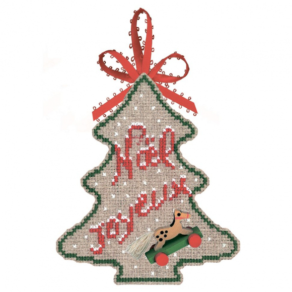 Набор для вышивания Le Bonheur des Dames арт.2732 Елочная игрушка Sapin Joyeux NoeL (Елка с рождеством) 9х11,5 см