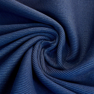 Ткань трикотаж Кашкорсе с лайкрой 400г пенье 60+60см индиго 19-3925 уп.15м