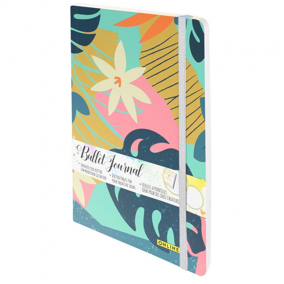 Скетчбук "Bullet Journal" с разметкой, размер А5, 72 листа, 120г/м2, дизайн обложки "Tropical" Скетчбук "Bullet Journal" с разметкой, размер А5, 72 листа, 120г/м2, дизайн обложки "Tropical"