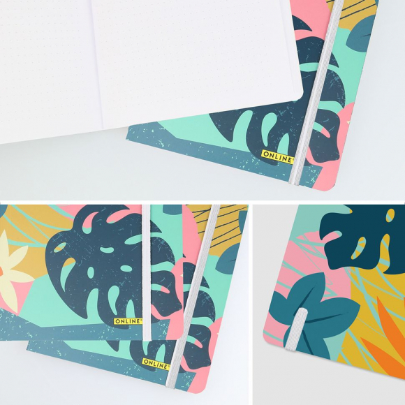 Скетчбук "Bullet Journal" с разметкой, размер А5, 72 листа, 120г/м2, дизайн обложки "Tropical" Скетчбук "Bullet Journal" с разметкой, размер А5, 72 листа, 120г/м2, дизайн обложки "Tropical"